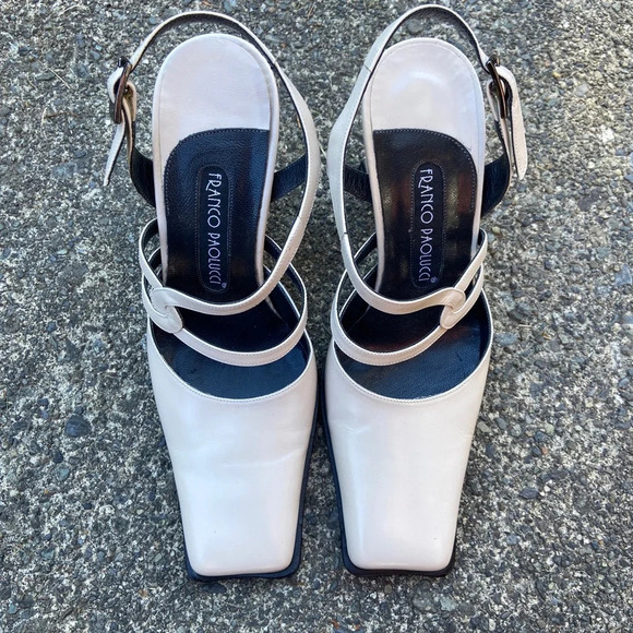Franco Paolucci square toe leather strap heel Sz 35 - Picture 5 of 9